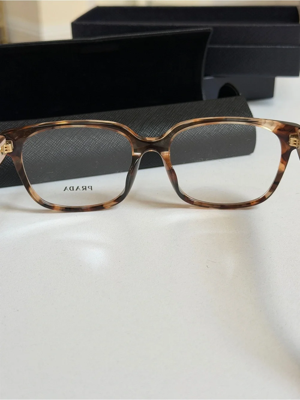 Prada Women’s Gold Tortoise Brown Optical Glasses